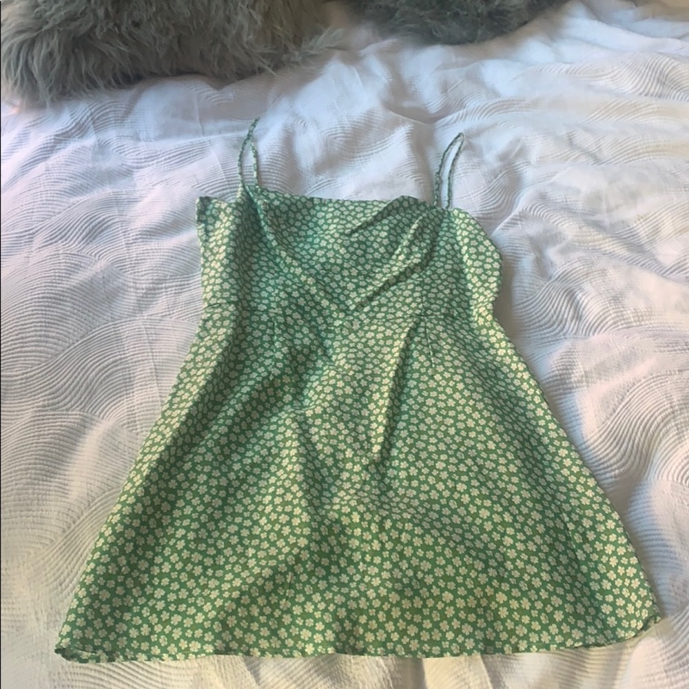 COPY - Perfect condition green floral Reformation Dress